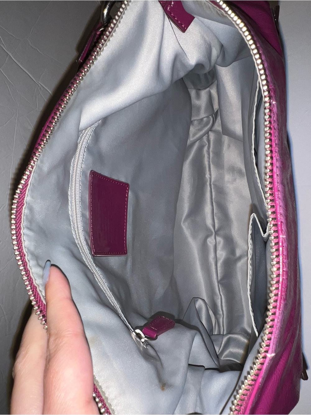 Vintage Y2K Rare Coach Poppy Daisy Liquid Gloss Hobo Bag Berry - Picture 10 of 12
